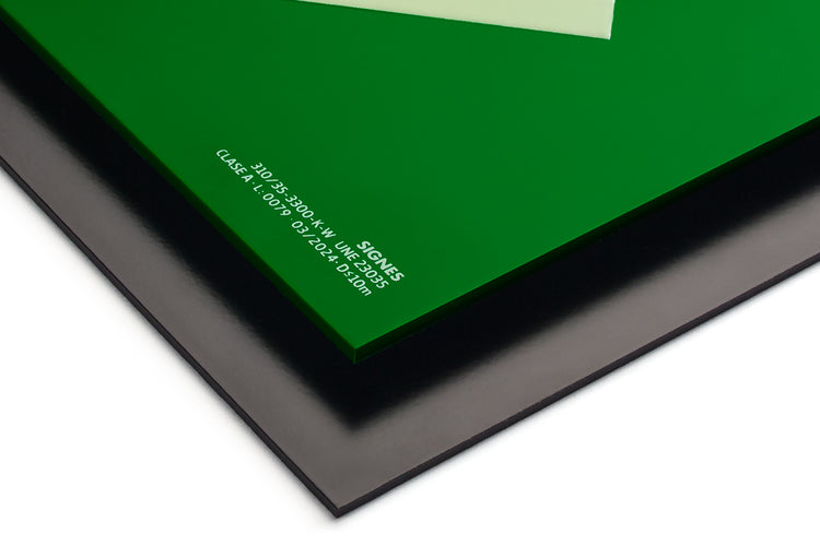 señal señalización emergencia evacuación direccional posicional exit signes signesshop