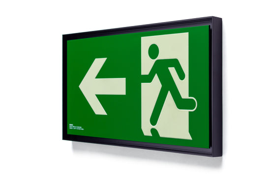 señal señalización emergencia evacuación direccional posicional exit signes signesshop