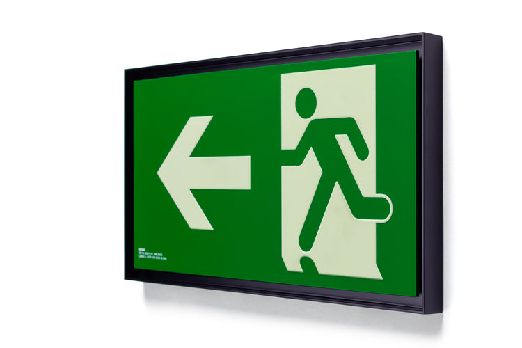 señal señalización emergencia evacuación direccional posicional exit signes signesshop