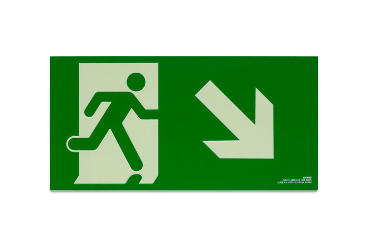 señal señalización emergencia evacuación direccional posicional exit signes signesshop