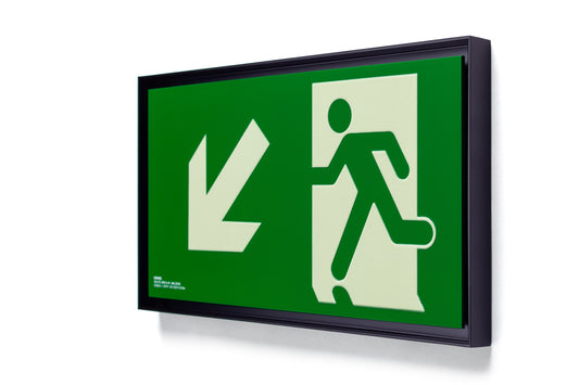 señal señalización emergencia evacuación direccional posicional exit signes signesshop