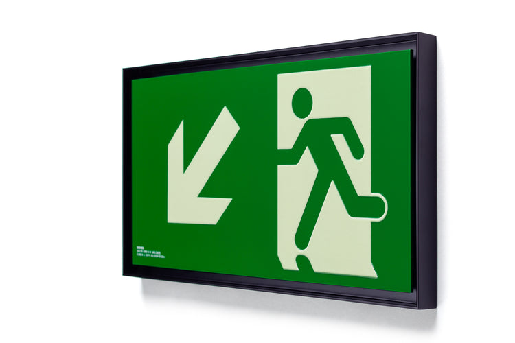 señal señalización emergencia evacuación direccional posicional exit signes signesshop