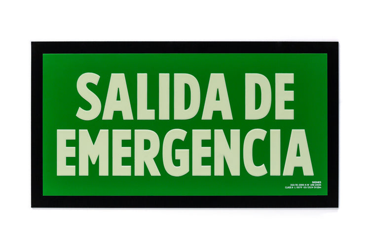 señal señalización emergencia evacuación direccional posicional exit signes signesshop