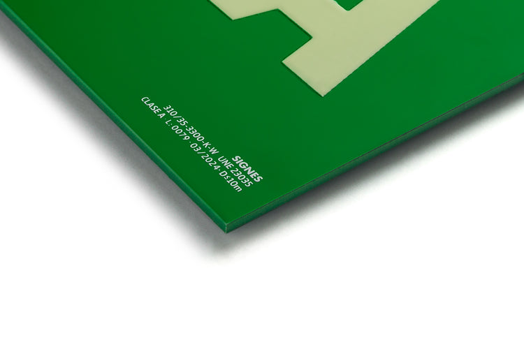 señal señalización emergencia evacuación direccional posicional exit signes signesshop