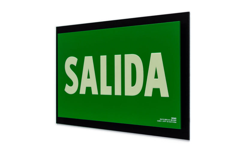 señal señalización emergencia evacuación direccional posicional exit signes signesshop