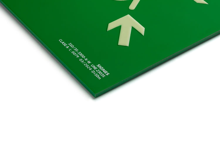 señal señalización emergencia evacuación direccional posicional exit signes signesshop