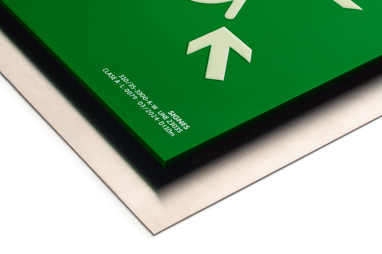 señal señalización emergencia evacuación direccional posicional exit signes signesshop