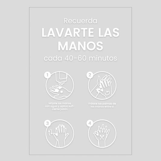 VL02 · Vinilo transparente Infografía lavado de manos (Pack 2 ud.)