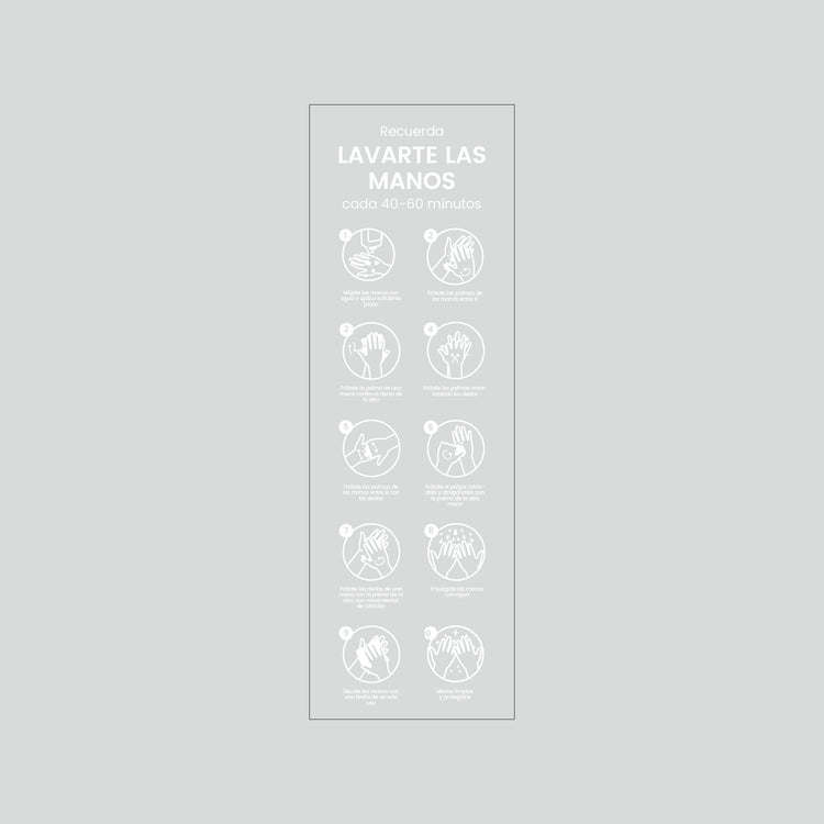 VL02 · Vinilo transparente Infografía lavado de manos (Pack 2 ud.)