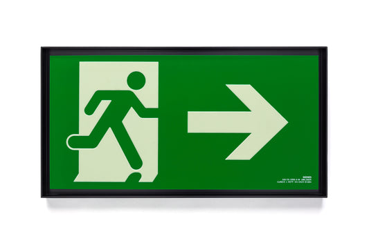 señal señalización emergencia evacuación direccional posicional exit signes signesshop