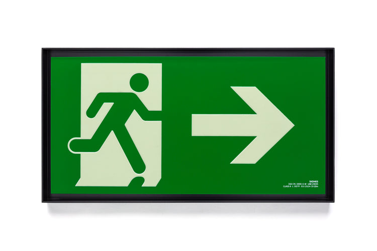 señal señalización emergencia evacuación direccional posicional exit signes signesshop