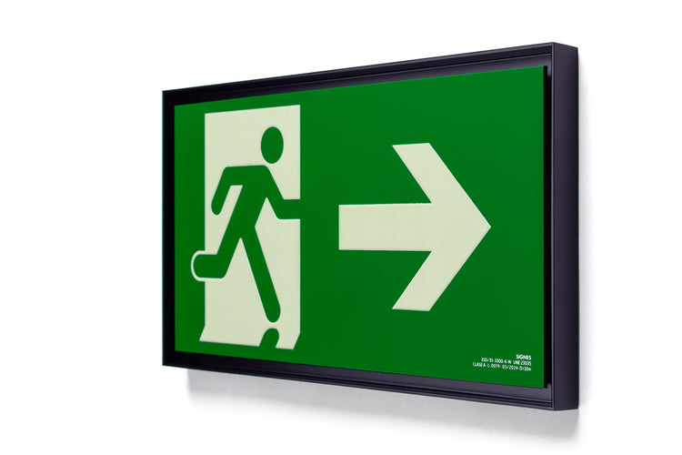 señal señalización emergencia evacuación direccional posicional exit signes signesshop