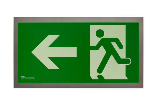 señal señalización emergencia evacuación direccional posicional exit signes signesshop