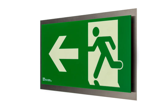 señal señalización emergencia evacuación direccional posicional exit signes signesshop