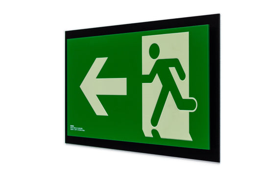 señal señalización emergencia evacuación direccional posicional exit signes signesshop