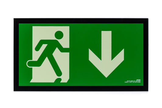 señal señalización emergencia evacuación direccional posicional exit signes signesshop