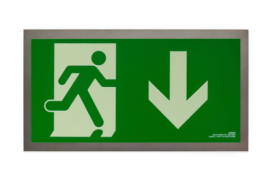 señal señalización emergencia evacuación direccional posicional exit signes signesshop