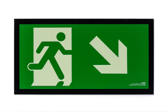 señal señalización emergencia evacuación direccional posicional exit signes signesshop