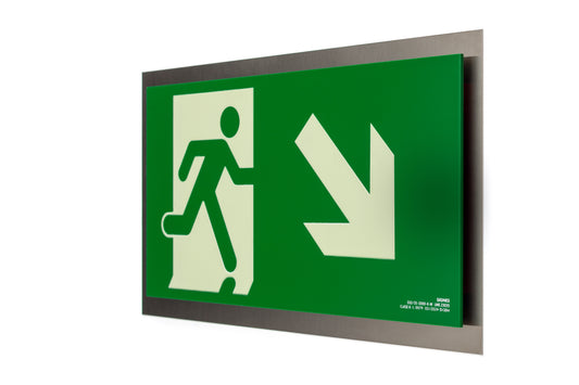 señal señalización emergencia evacuación direccional posicional exit signes signesshop