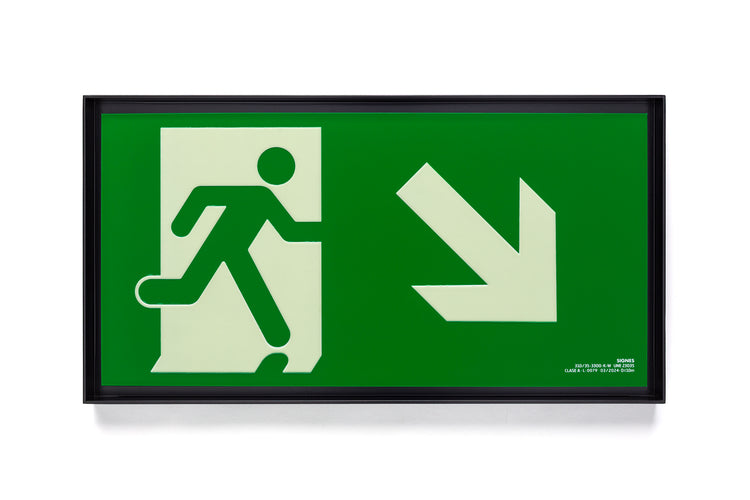 señal señalización emergencia evacuación direccional posicional exit signes signesshop