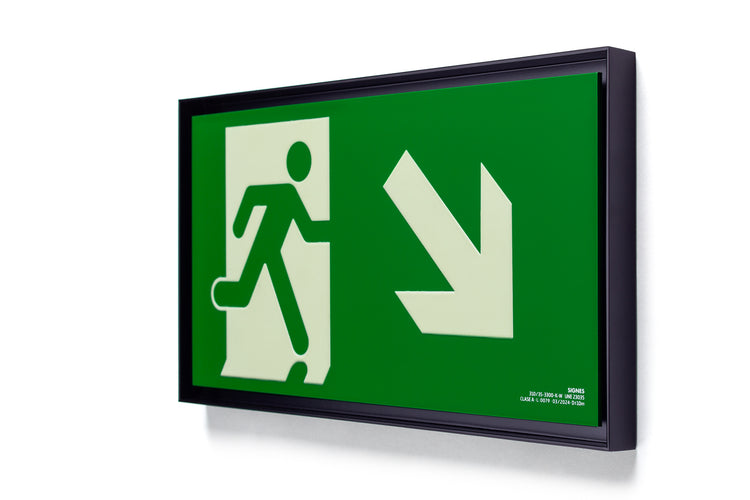 señal señalización emergencia evacuación direccional posicional exit signes signesshop