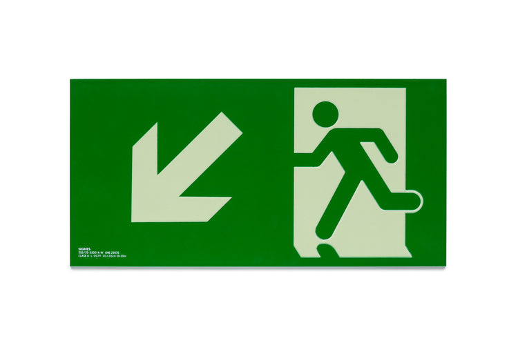 señal señalización emergencia evacuación direccional posicional exit signes signesshop