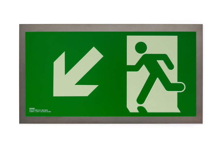 señal señalización emergencia evacuación direccional posicional exit signes signesshop