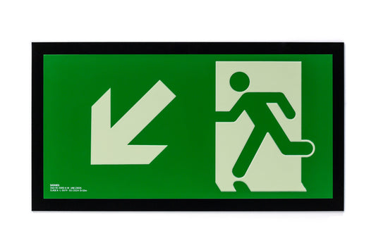 señal señalización emergencia evacuación direccional posicional exit signes signesshop