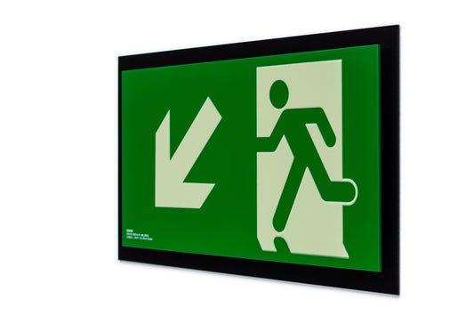 señal señalización emergencia evacuación direccional posicional exit signes signesshop