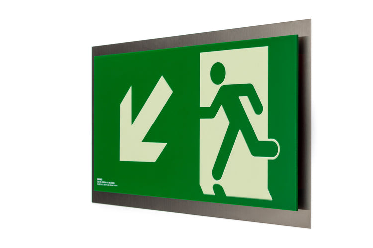 señal señalización emergencia evacuación direccional posicional exit signes signesshop