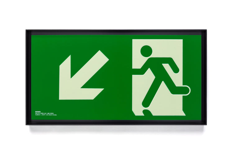 señal señalización emergencia evacuación direccional posicional exit signes signesshop