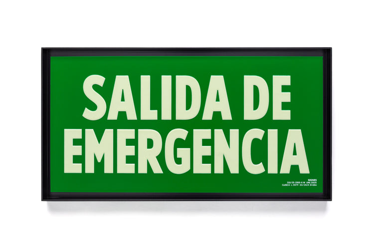 señal señalización emergencia evacuación direccional posicional exit signes signesshop