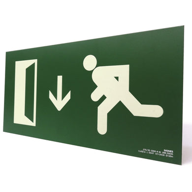 señal señalización emergencia evacuación direccional posicional exit signes signesshop