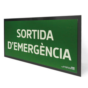 E30K-300 · Sortida d'emergència catalán · Paspartú negro
