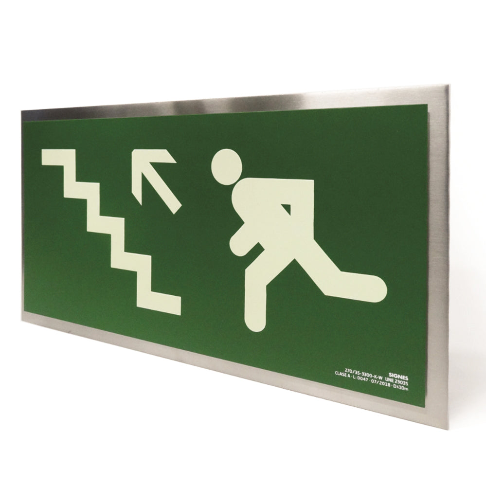 señal señalización emergencia evacuación direccional posicional exit signes signesshop