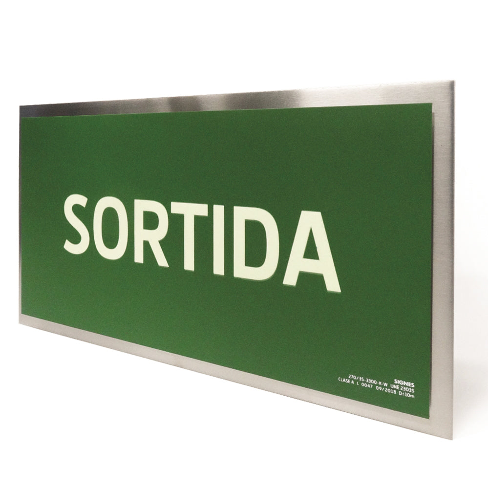 señal señalización emergencia evacuación direccional posicional exit signes signesshop