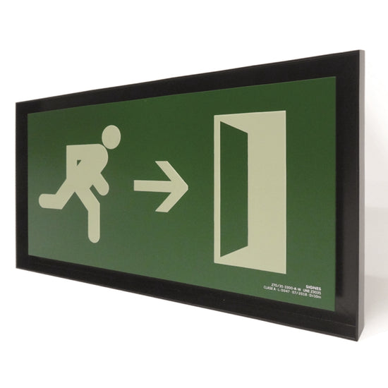 señal señalización emergencia evacuación direccional posicional exit signes signesshop
