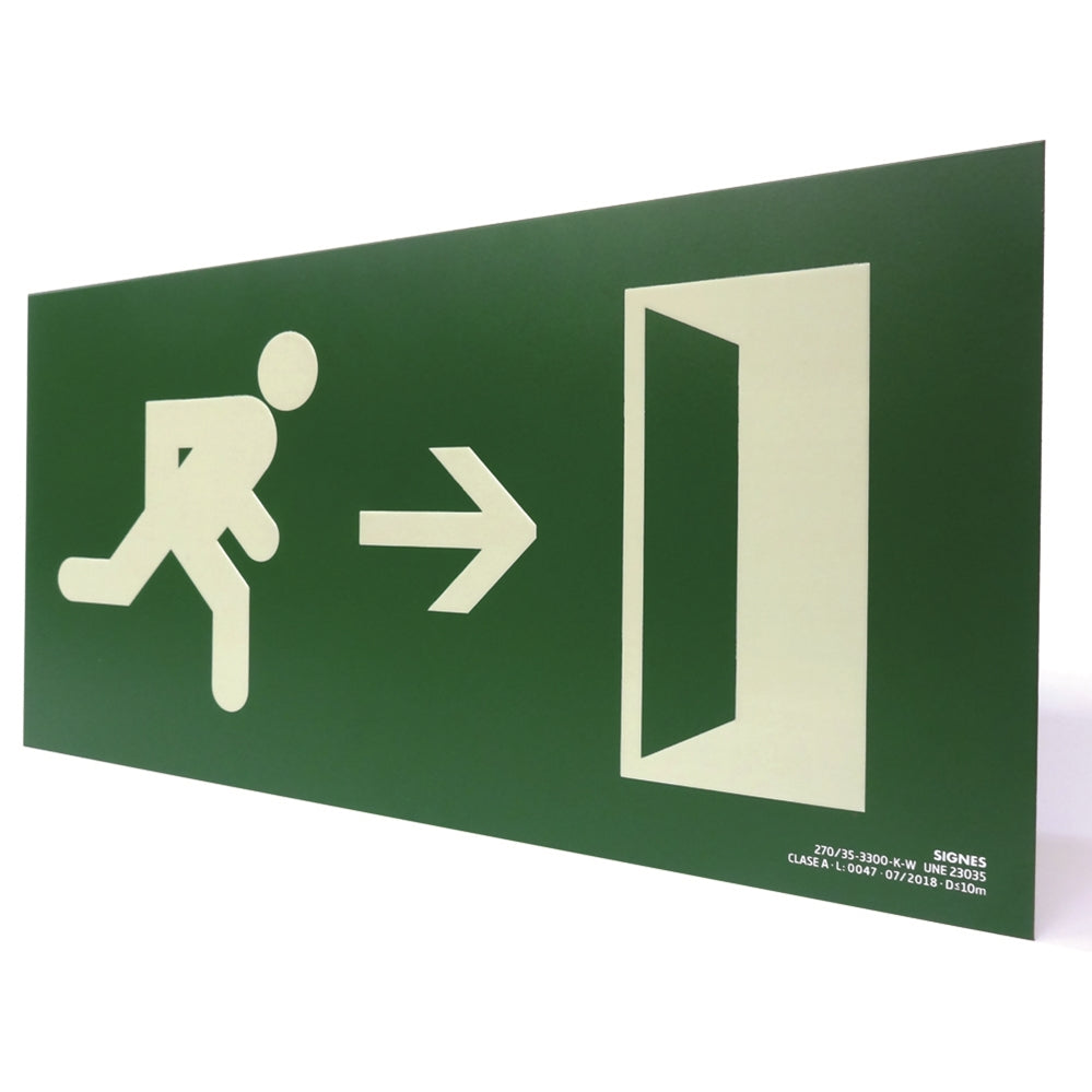 señal señalización emergencia evacuación direccional posicional exit signes signesshop