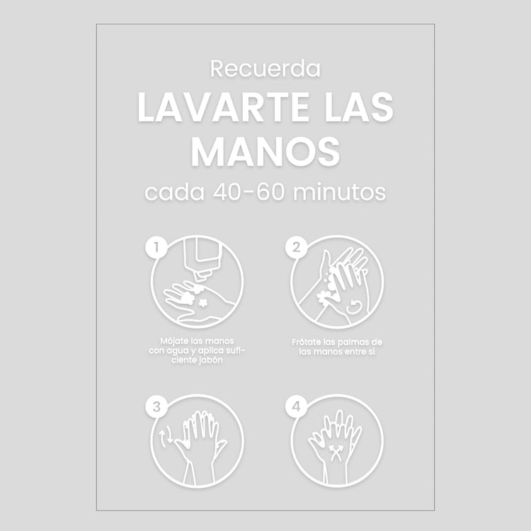 VL02 · Vinilo transparente Infografía lavado de manos (Pack 2 ud.)
